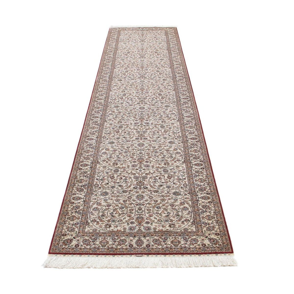 Runner Oriental Carpet - Hereke - 368 x 78 cm - mörkröd