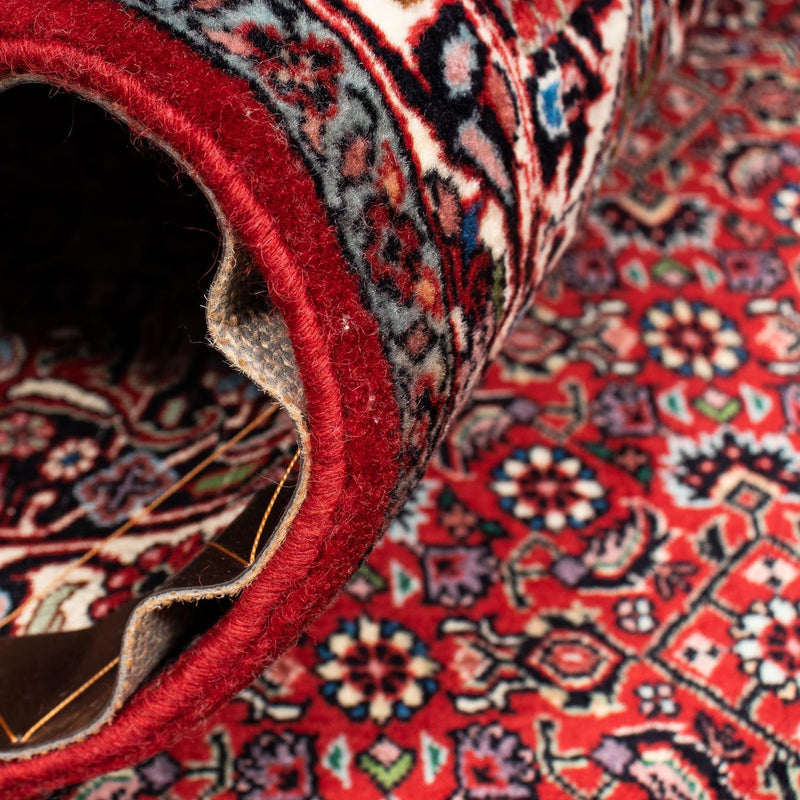 Persisk matta - Bijar kvadrat  - 205 x 205 cm - mörkröd