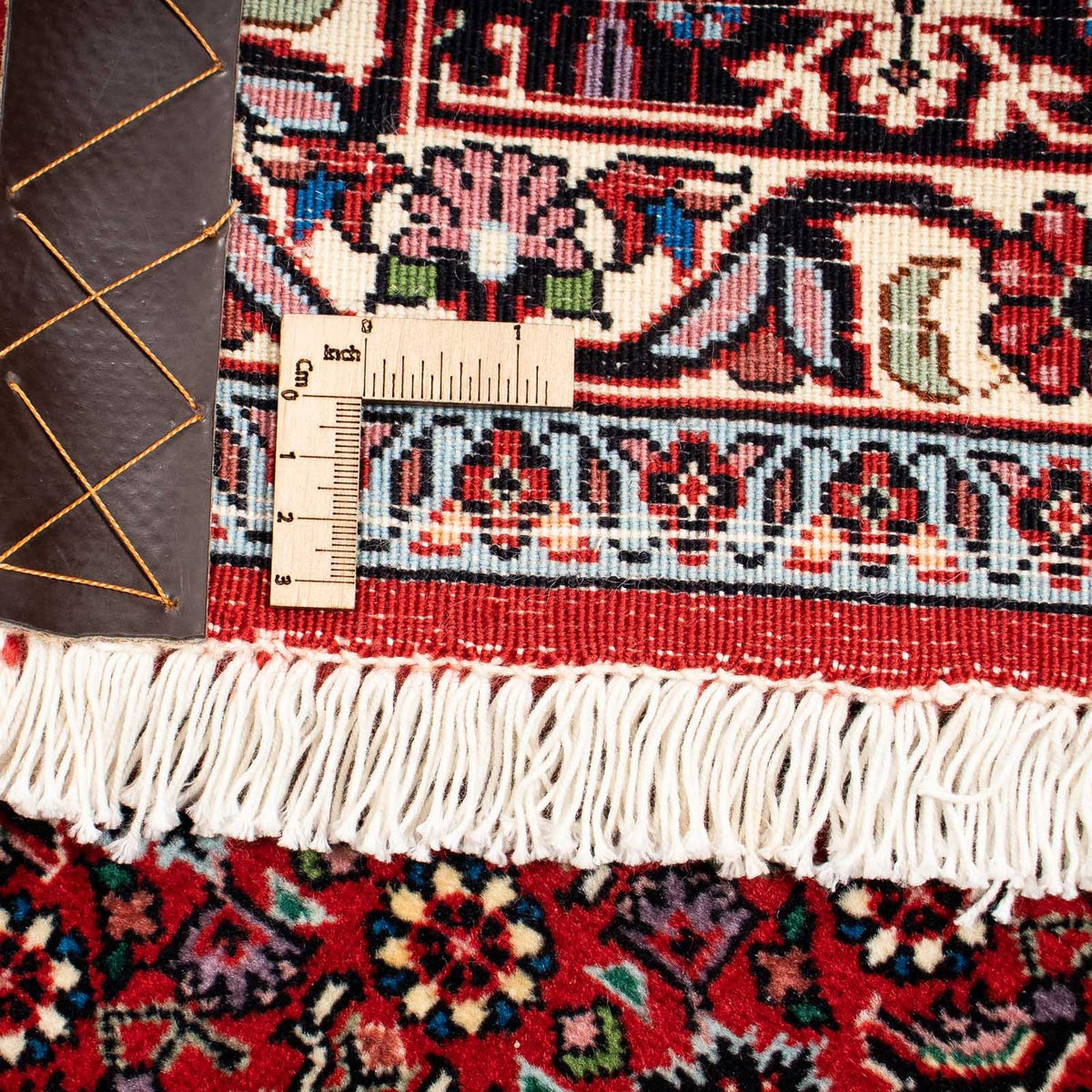 Persisk matta - Bijar kvadrat  - 205 x 205 cm - mörkröd