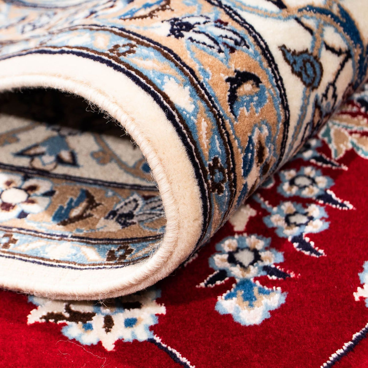 Persisk matta - Nain - Premium - 242 x 158 cm - mörkröd