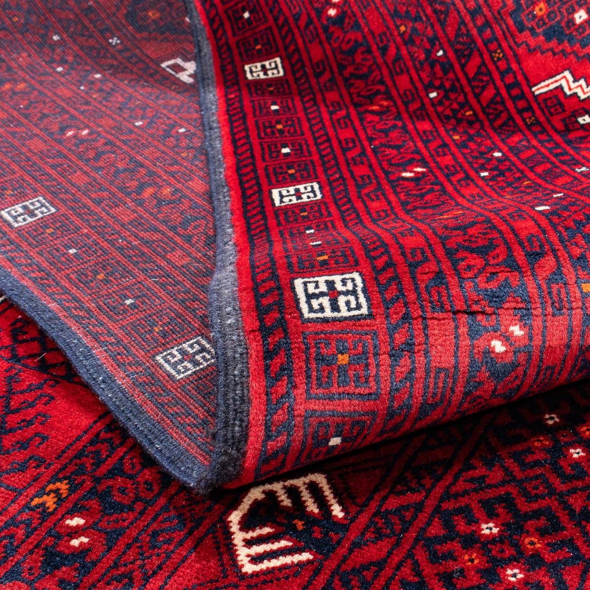 Turkaman-matta - 249 x 160 cm - mörkröd