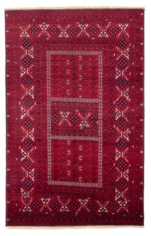 Turkaman-matta - 248 x 163 cm - mörkröd