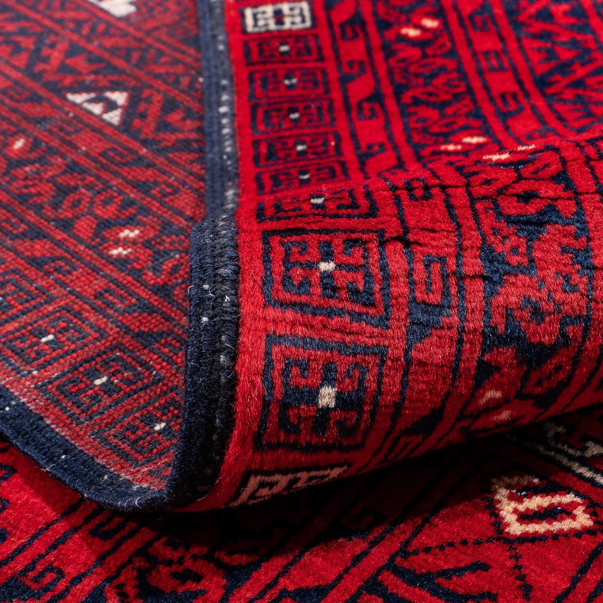 Turkaman-matta - 248 x 163 cm - mörkröd