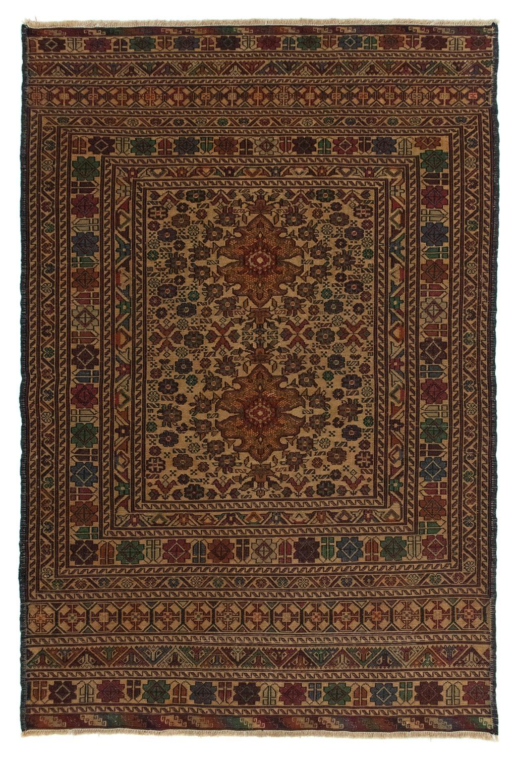 Kelim Carpet - orientalisk matta - 142 x 96 cm - flerfärgad