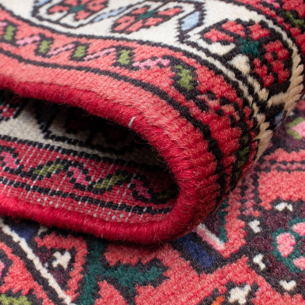 Runner Persisk matta - Nomadic - 195 x 70 cm - mörkröd