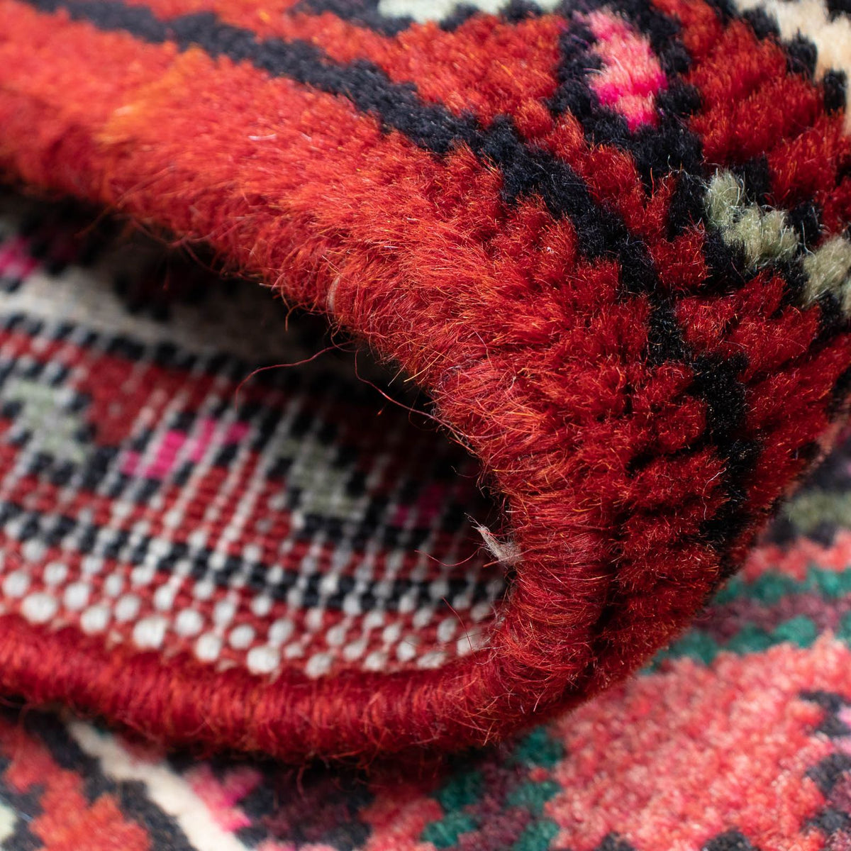 Runner Persisk matta - Nomadic - 204 x 75 cm - mörkröd