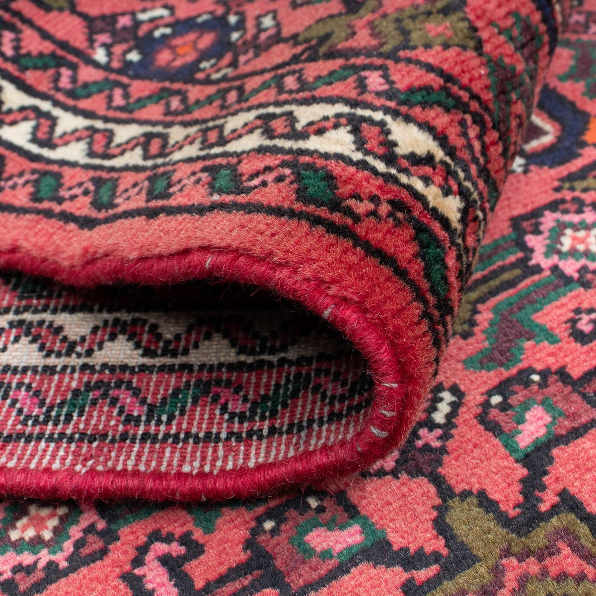 Runner Persisk matta - Nomadic - 195 x 74 cm - mörkröd