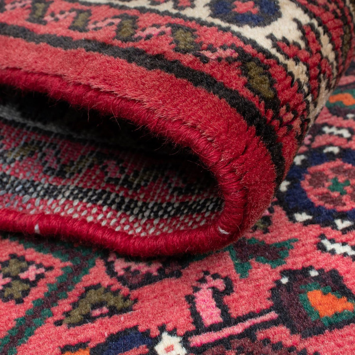 Runner Persisk matta - Nomadic - 195 x 74 cm - mörkröd