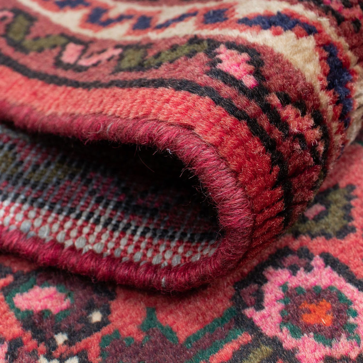 Runner Persisk matta - Nomadic - 200 x 67 cm - mörkröd