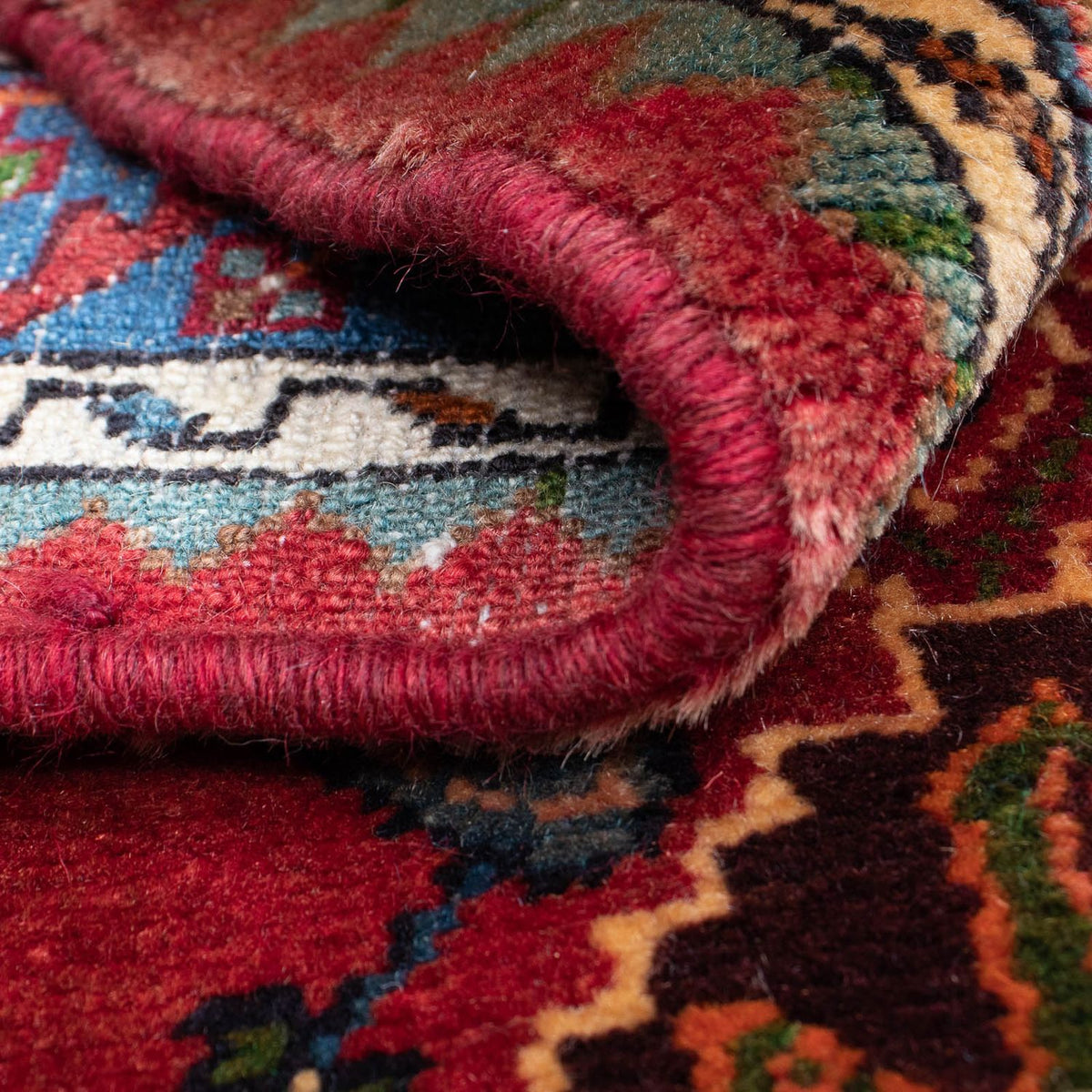 Persisk matta - Nomadic - 155 x 108 cm - mörkröd