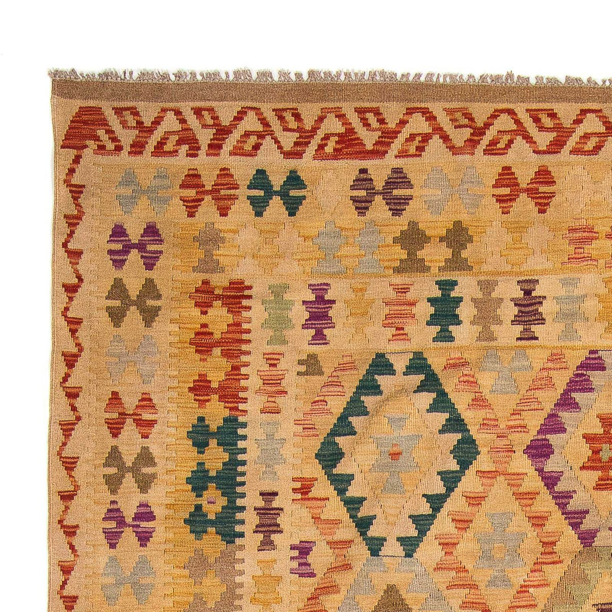 Kelim Carpet - Splash - 295 x 196 cm - ljusbrun