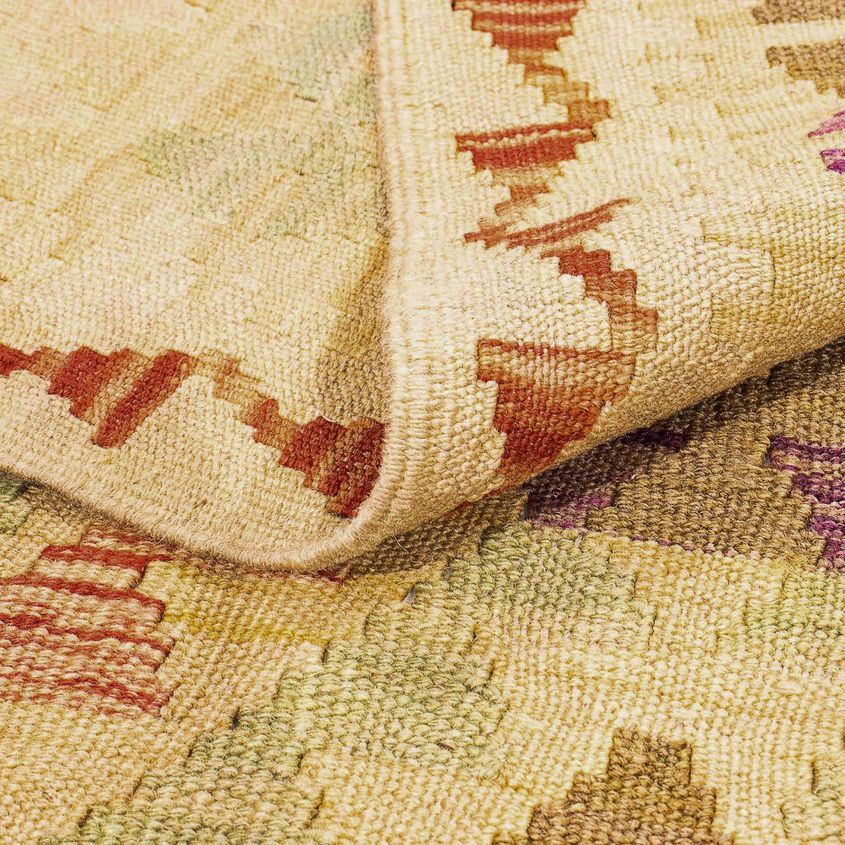 Kelim Carpet - Splash - 295 x 196 cm - ljusbrun