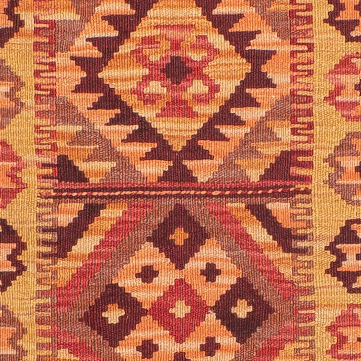 Runner Kelim Carpet - Splash - 299 x 73 cm - ljusröd