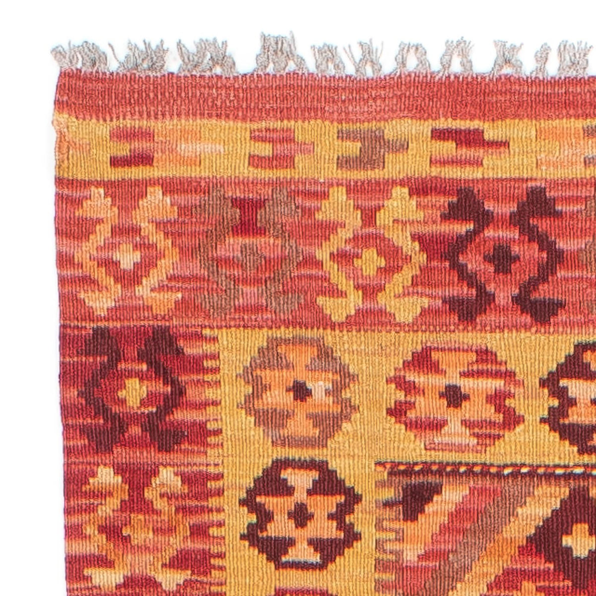 Runner Kelim Carpet - Splash - 299 x 73 cm - ljusröd