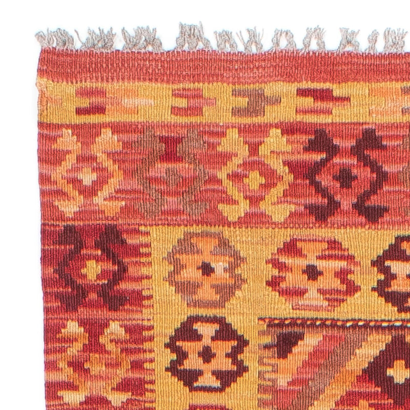 Runner Kelim Carpet - Splash - 299 x 73 cm - ljusröd