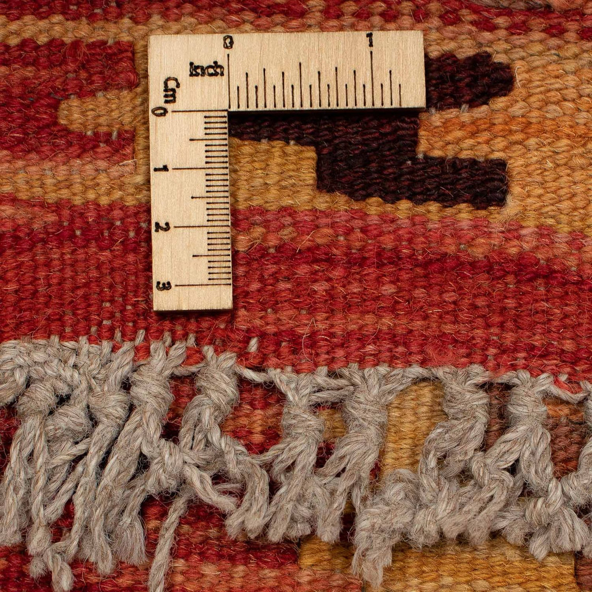 Runner Kelim Carpet - Splash - 299 x 73 cm - ljusröd