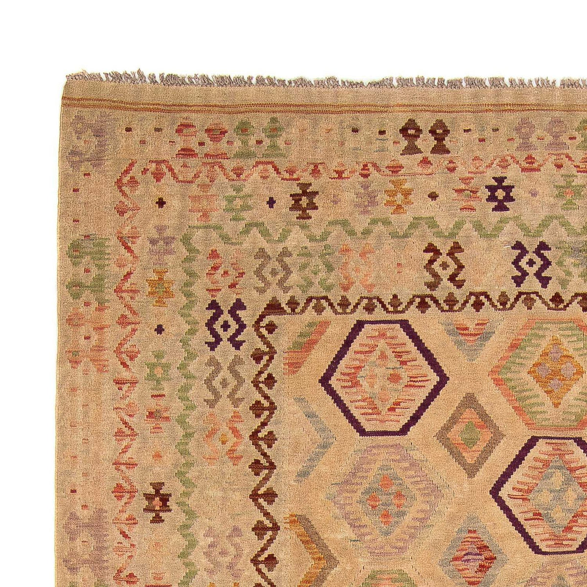 Kelim Carpet - Splash - 290 x 200 cm - ljusbrun