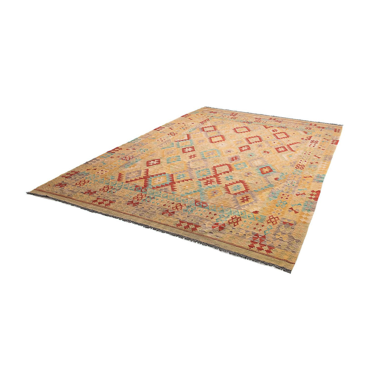 Kelim Carpet - Splash - 304 x 207 cm - brun