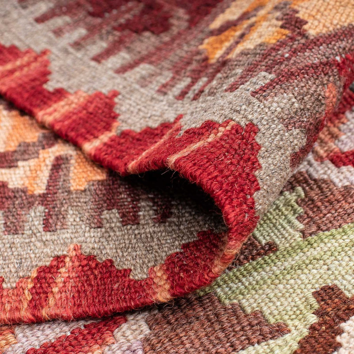 Runner Kelim Carpet - Splash - 183 x 58 cm - röd