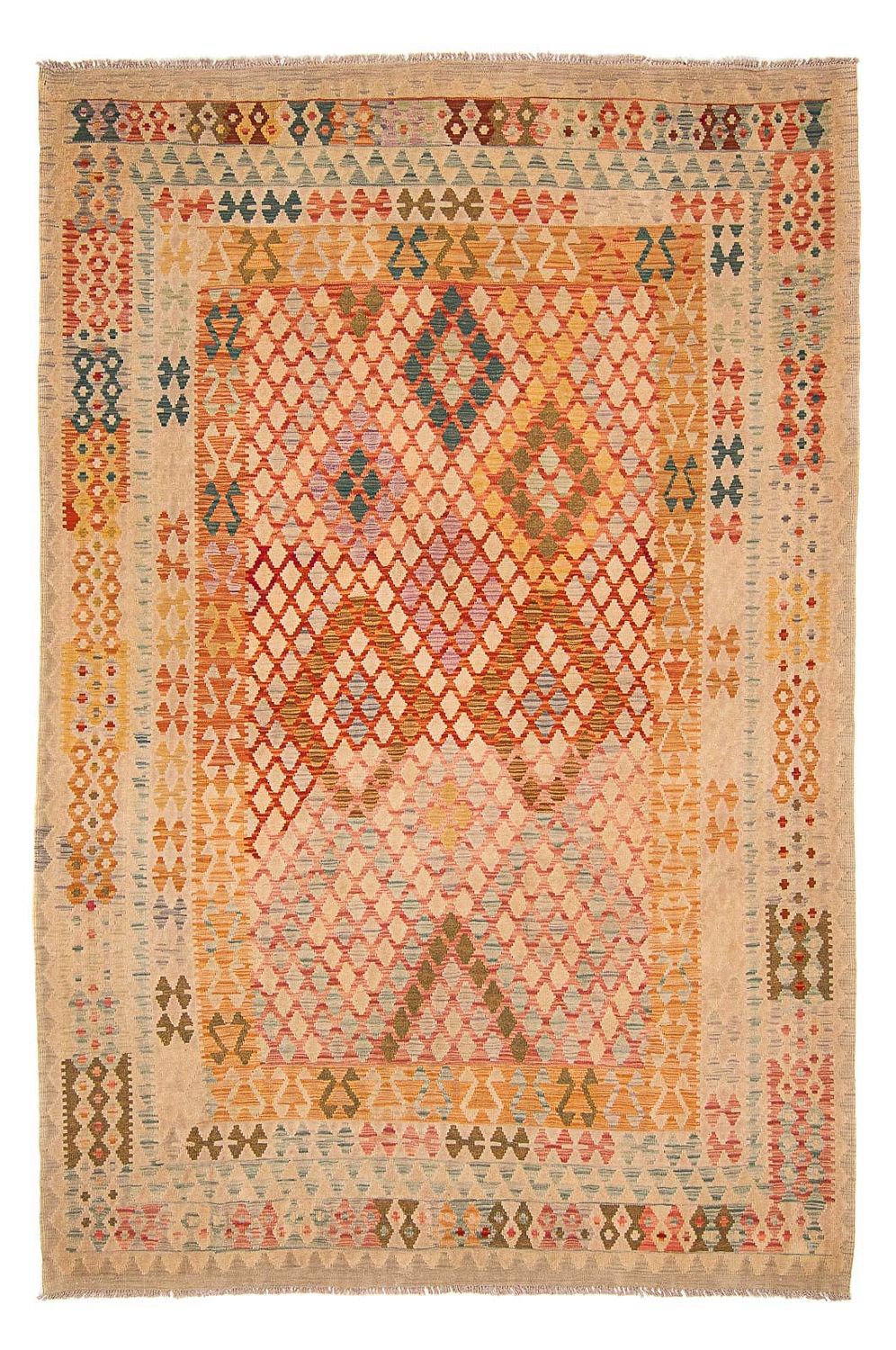 Kelim Carpet - Splash - 299 x 203 cm - flerfärgad