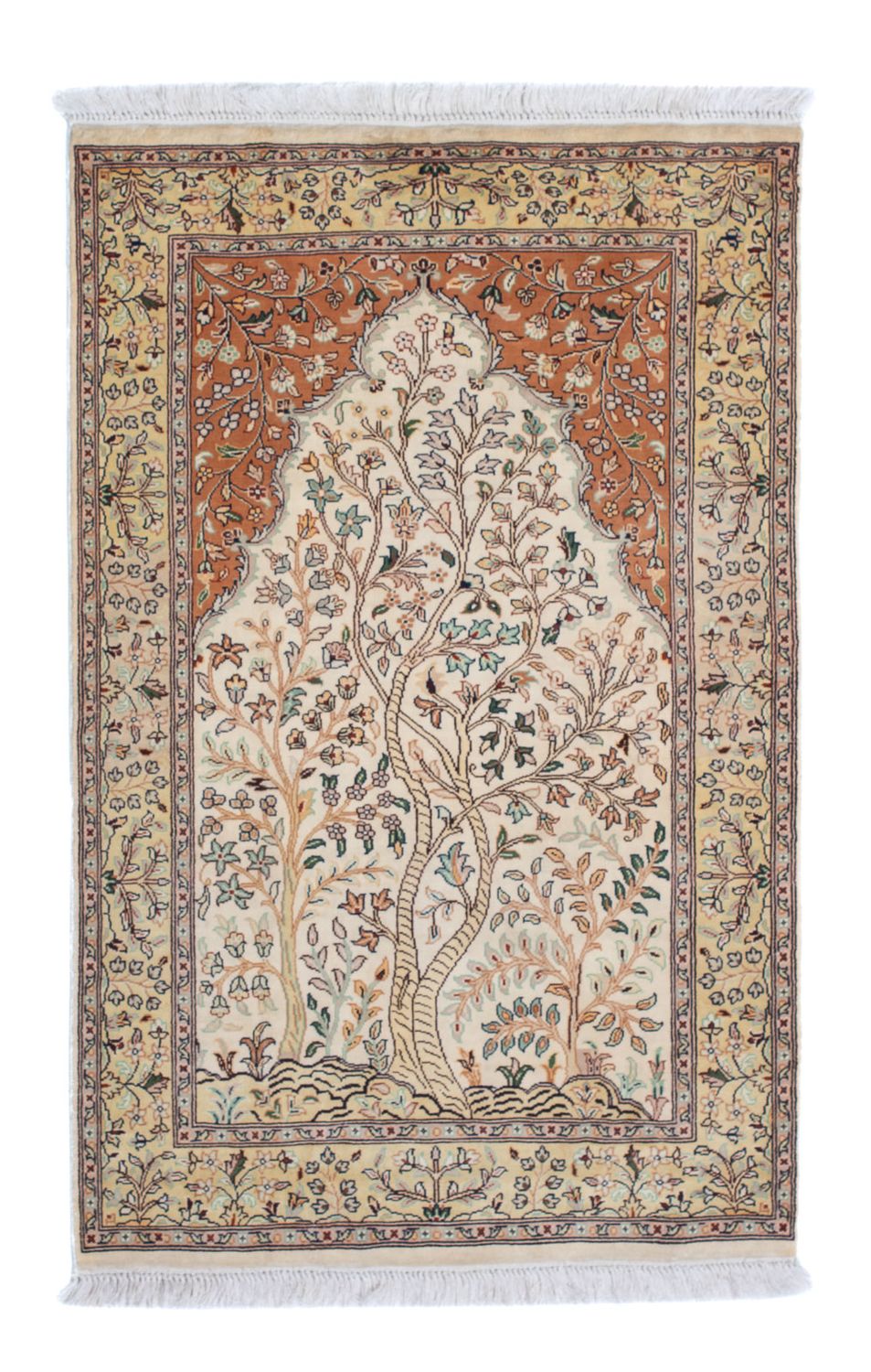 Sidenmatta - Kashmir Silk - 124 x 76 cm - beige