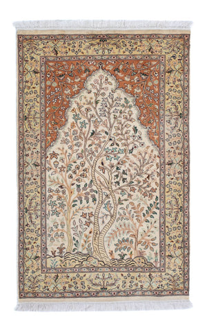 Sidenmatta - Kashmir Silk - 124 x 76 cm - beige