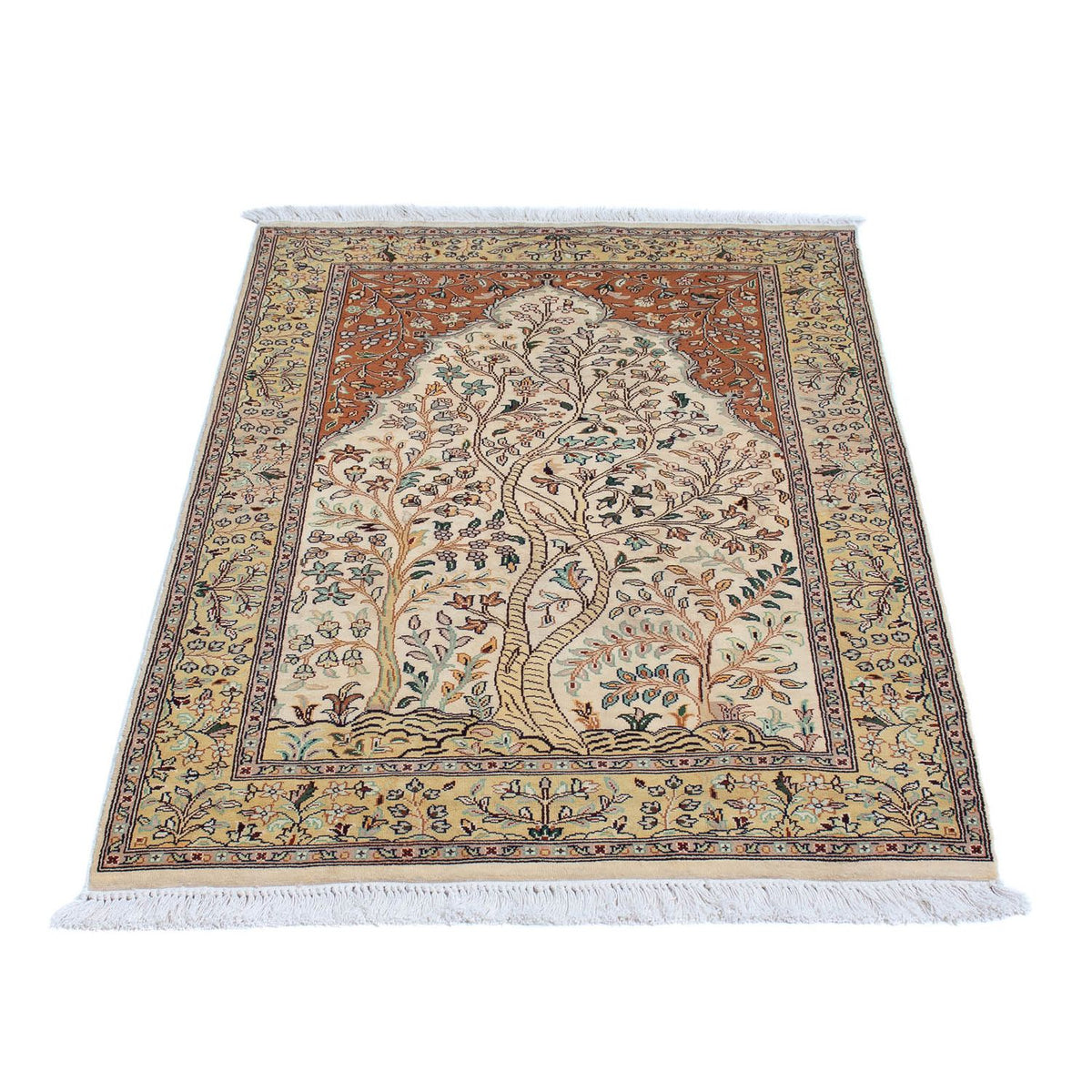 Sidenmatta - Kashmir Silk - 124 x 76 cm - beige