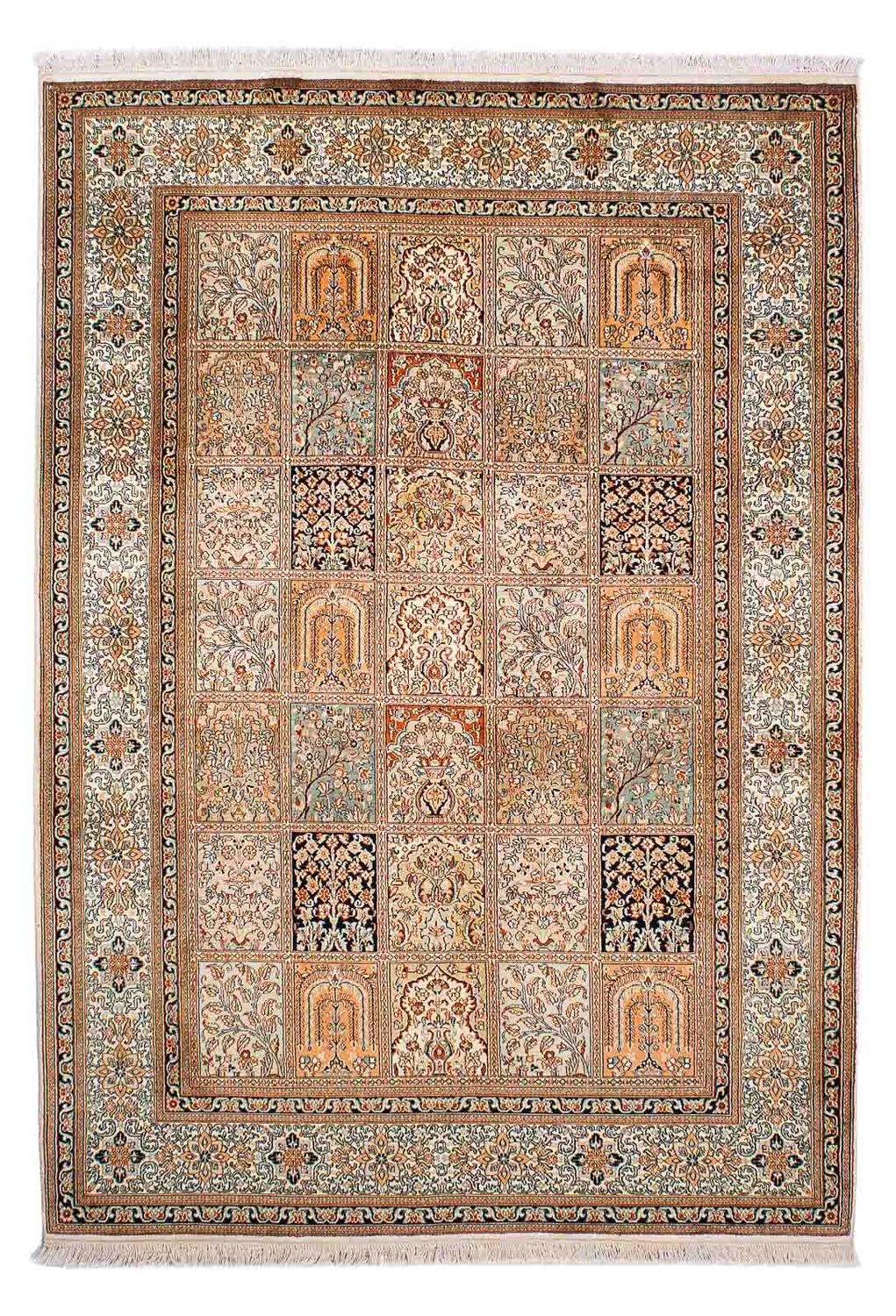 Sidenmatta - Kashmir Silk - 221 x 158 cm - flerfärgad