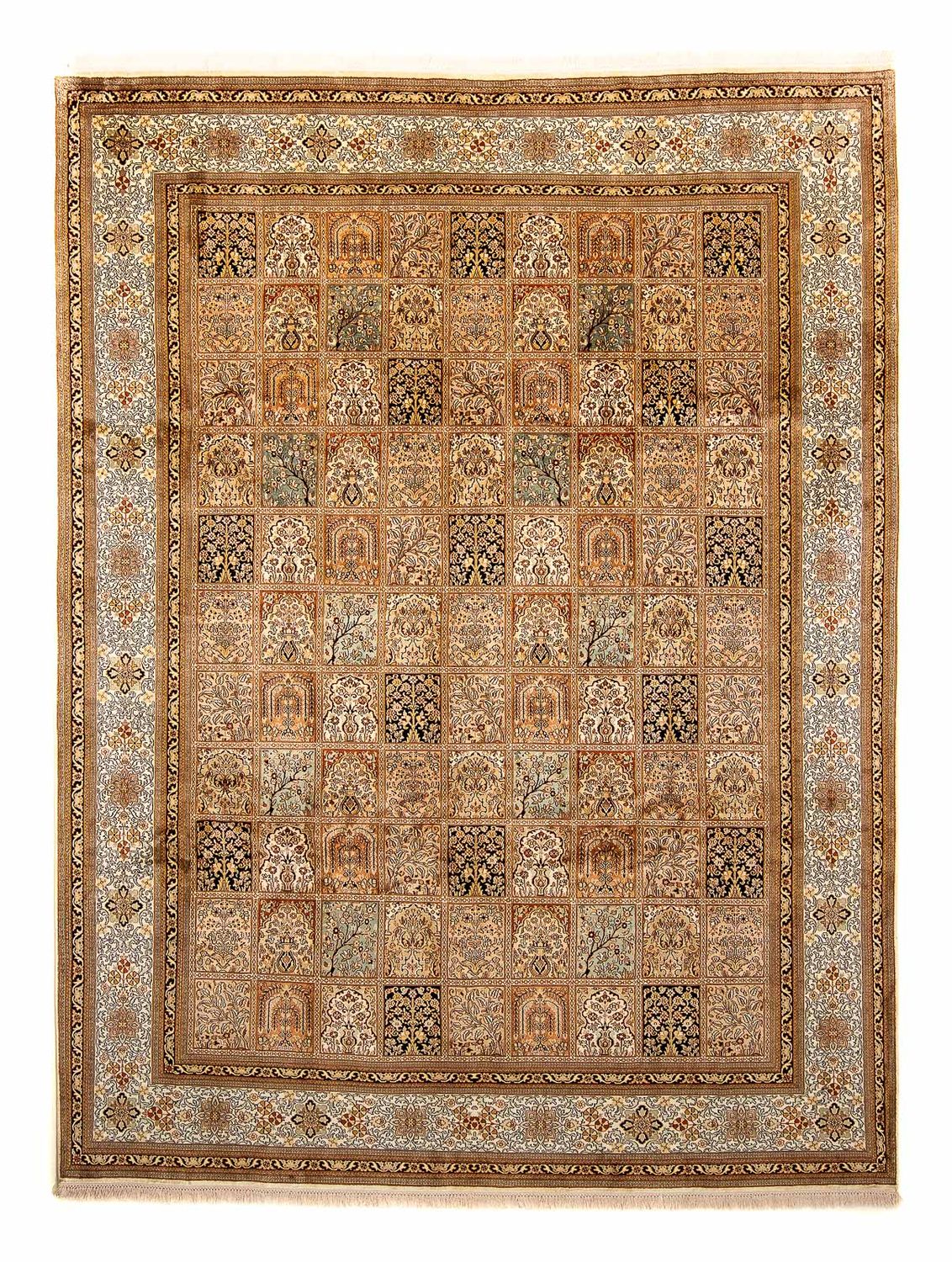 Sidenmatta - Kashmir Silk - 325 x 249 cm - brun