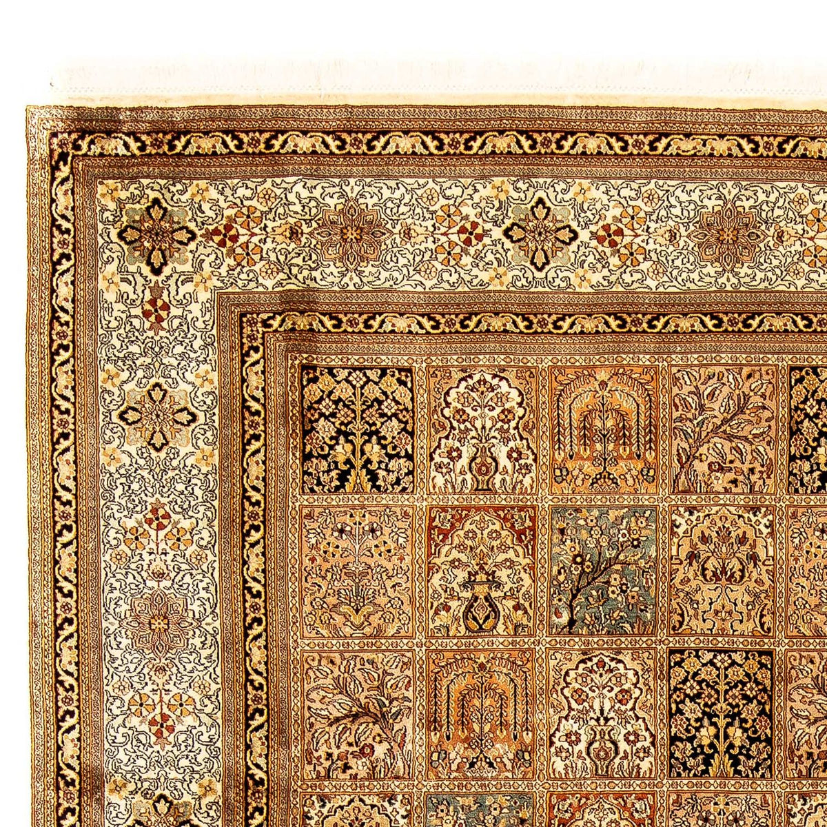 Sidenmatta - Kashmir Silk - 325 x 249 cm - brun