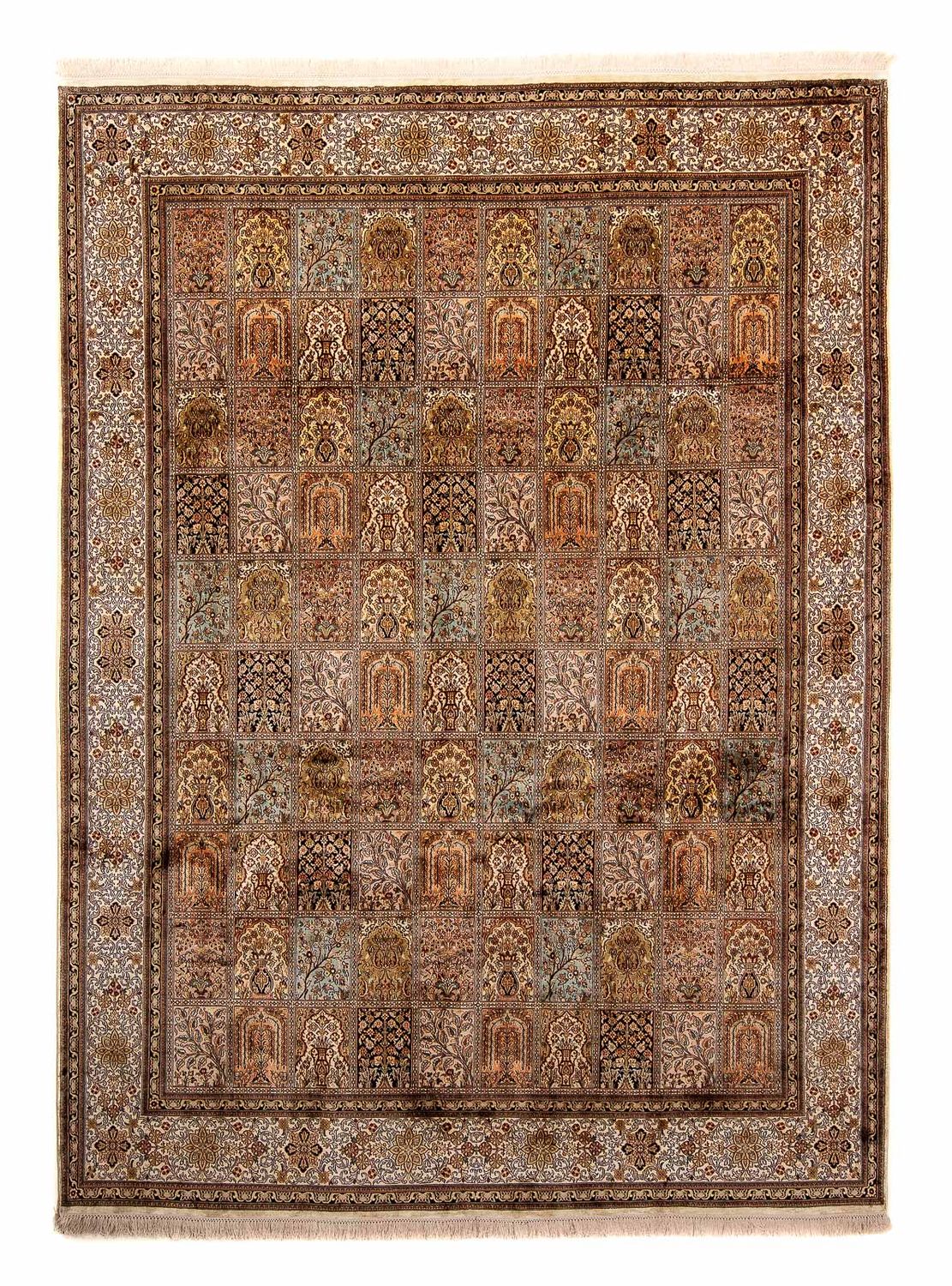 Sidenmatta - Kashmir Silk - 332 x 248 cm - brun