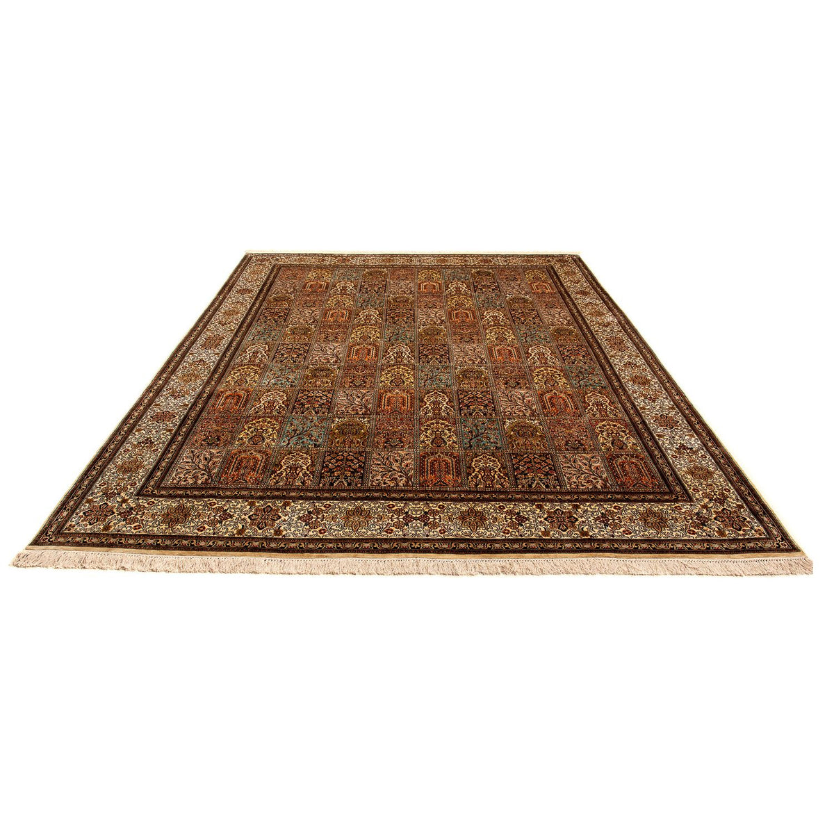 Sidenmatta - Kashmir Silk - 332 x 248 cm - brun