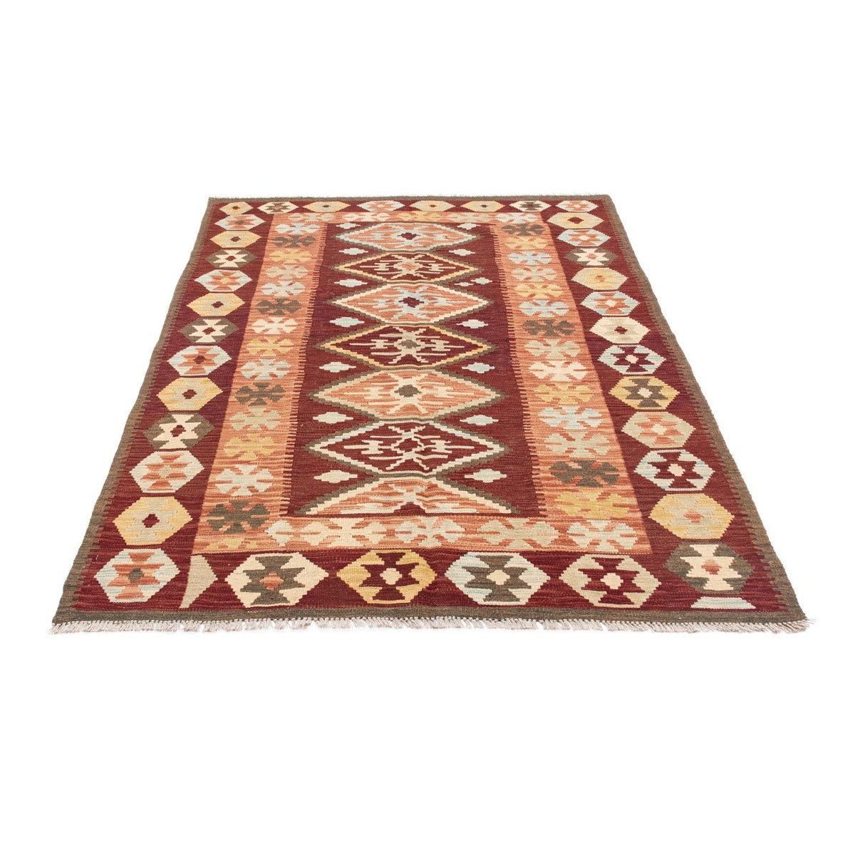 Kelim Carpet - orientalisk matta - 197 x 141 cm - brun