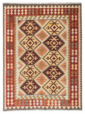 Kelim Carpet - orientalisk matta - 201 x 153 cm - beige