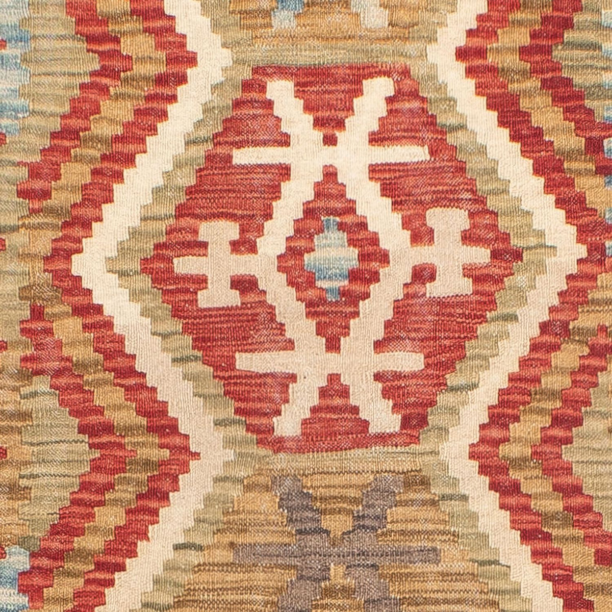 Runner Kelim Carpet - Splash - 393 x 77 cm - röd