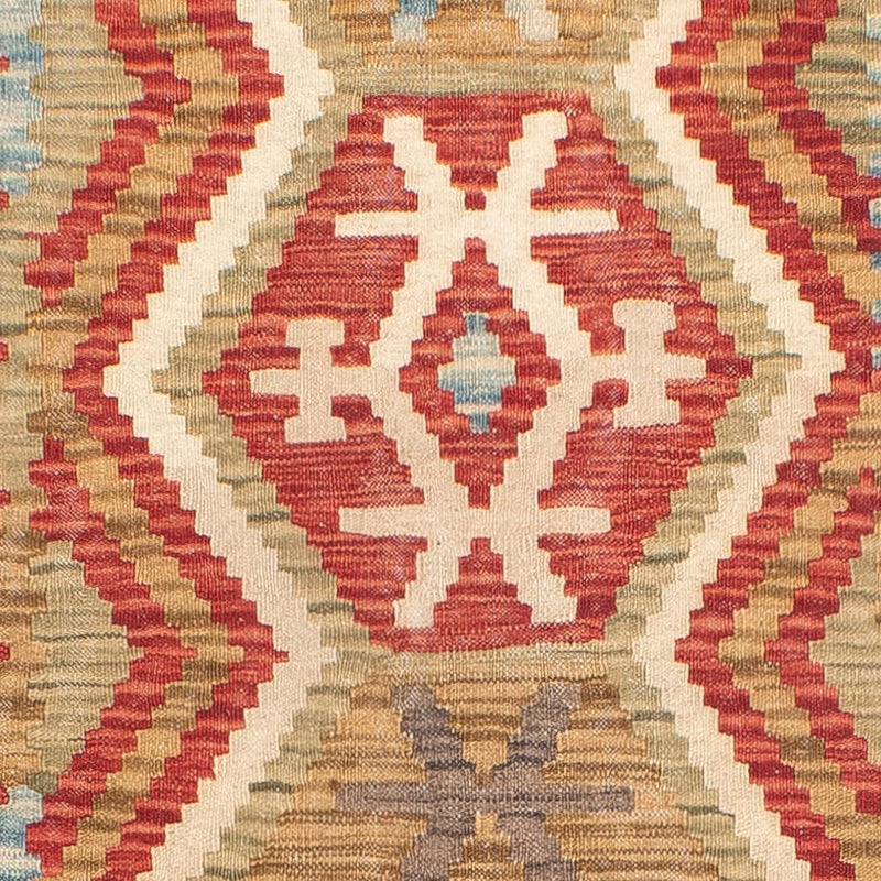 Runner Kelim Carpet - Splash - 393 x 77 cm - röd