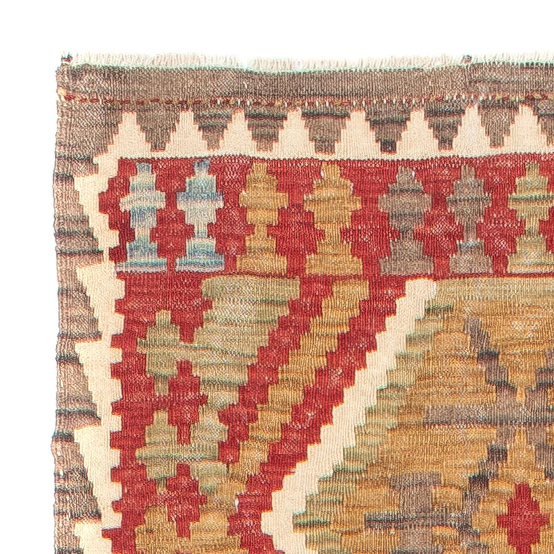 Runner Kelim Carpet - Splash - 393 x 77 cm - röd