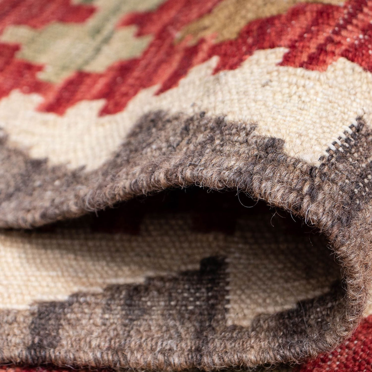 Runner Kelim Carpet - Splash - 393 x 77 cm - röd