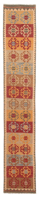 Runner Kelim Carpet - Splash - 407 x 76 cm - flerfärgad