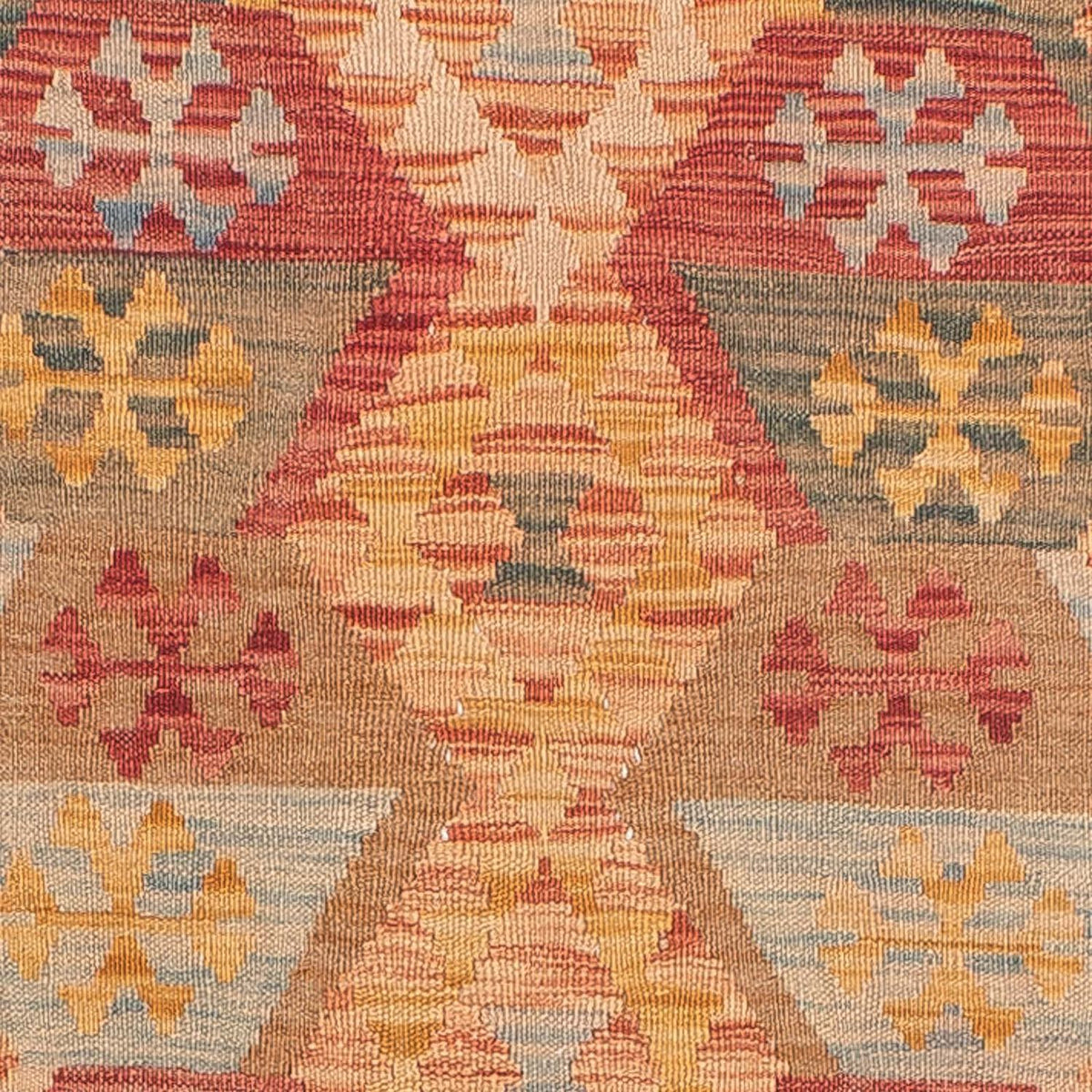 Runner Kelim Carpet - Splash - 390 x 76 cm - ljusröd