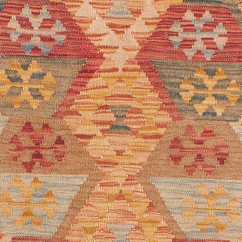 Runner Kelim Carpet - Splash - 390 x 76 cm - ljusröd