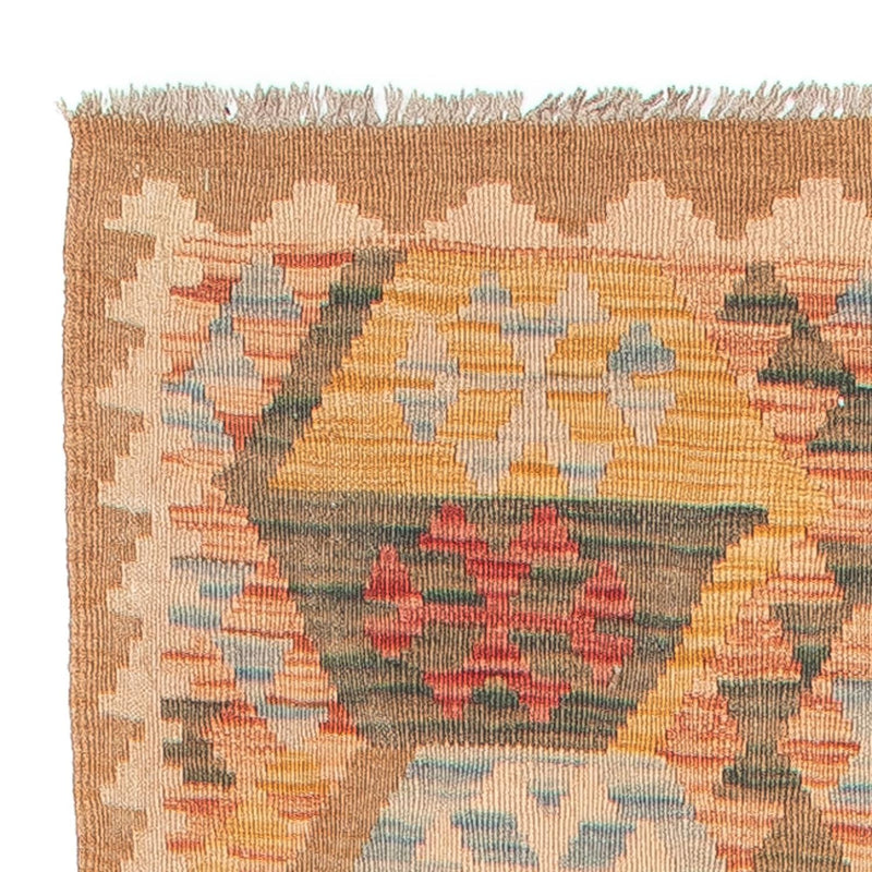 Runner Kelim Carpet - Splash - 390 x 76 cm - ljusröd