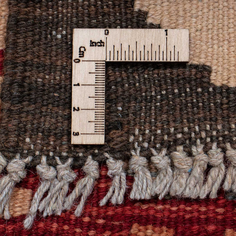 Runner Kelim Carpet - Splash - 389 x 76 cm - röd