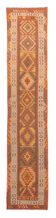 Runner Kelim Carpet - Splash - 435 x 86 cm - flerfärgad
