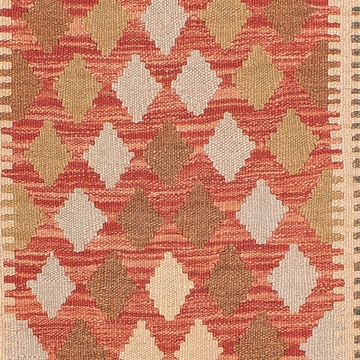 Runner Kelim Carpet - Splash - 300 x 82 cm - ljusröd