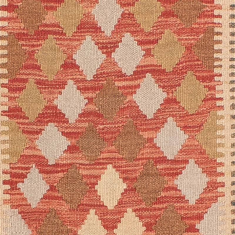 Runner Kelim Carpet - Splash - 300 x 82 cm - ljusröd