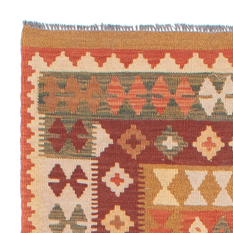 Runner Kelim Carpet - Splash - 309 x 93 cm - ljusröd