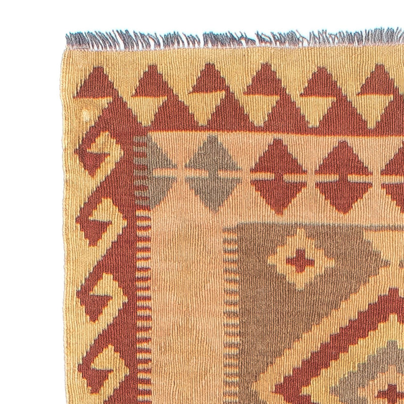 Runner Kelim Carpet - Splash - 301 x 80 cm - ljusbrun