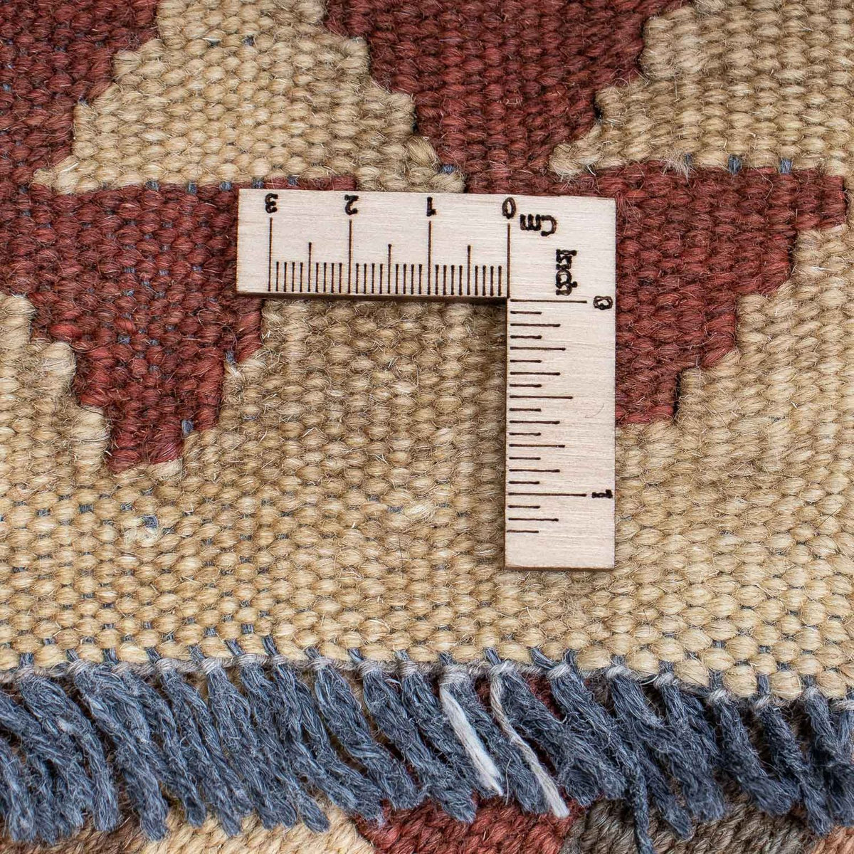 Runner Kelim Carpet - Splash - 301 x 80 cm - ljusbrun