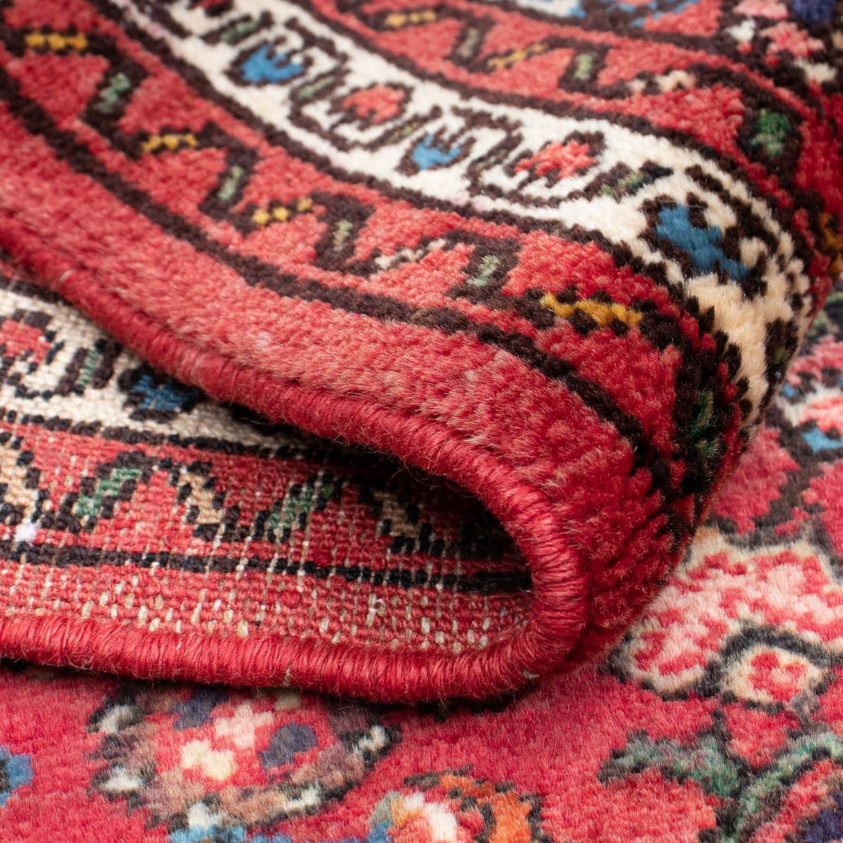 Persisk matta - Nomadic - 98 x 73 cm - mörkröd